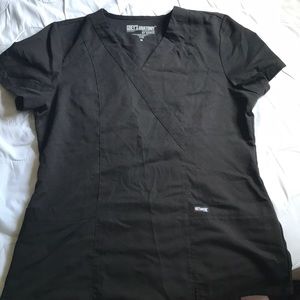 Greys Anatomy Black Scrub Top